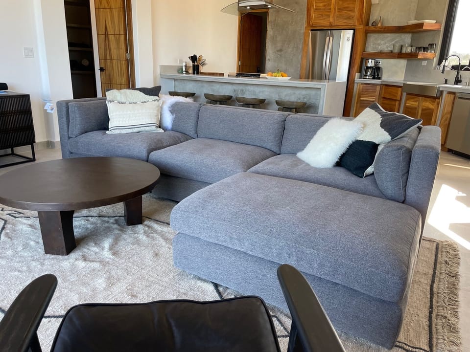 Living room looking towards kitchen