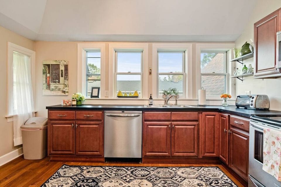 Fully equipped kitchen with natural lighting