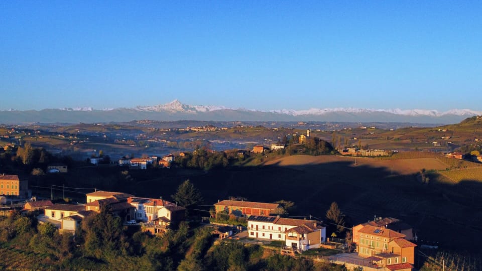 View on the snow capped Alps