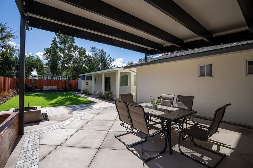 A cozy patio for relaxing and entertaining.