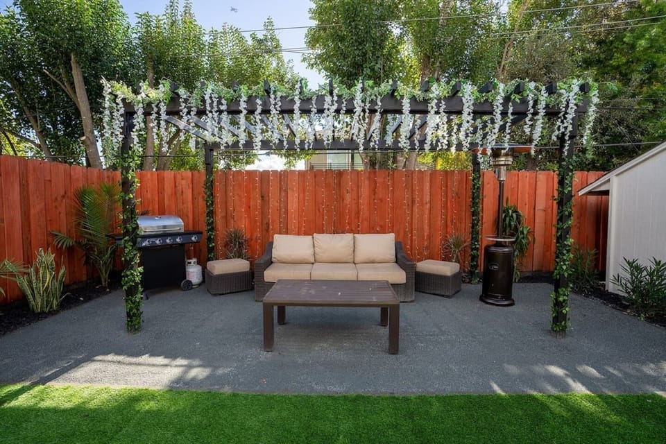 A cozy patio for relaxing and entertaining.