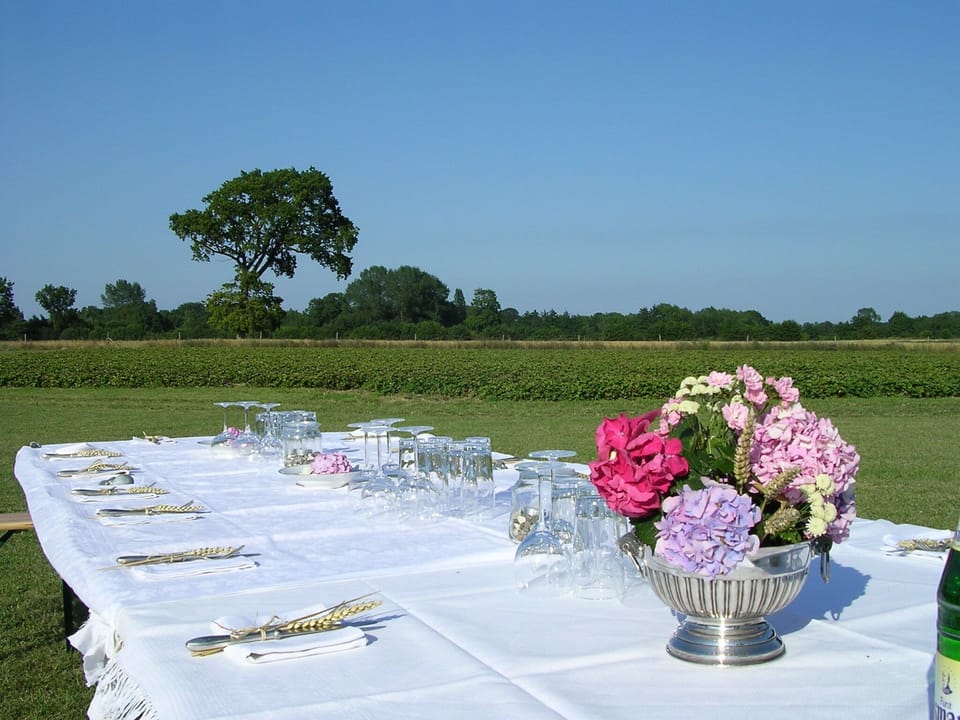 Outdoor banquet area