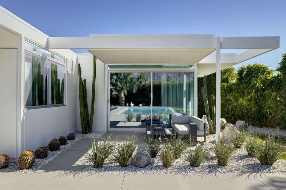 A shaded lounge area awaits just outside of the main bedroom suite.