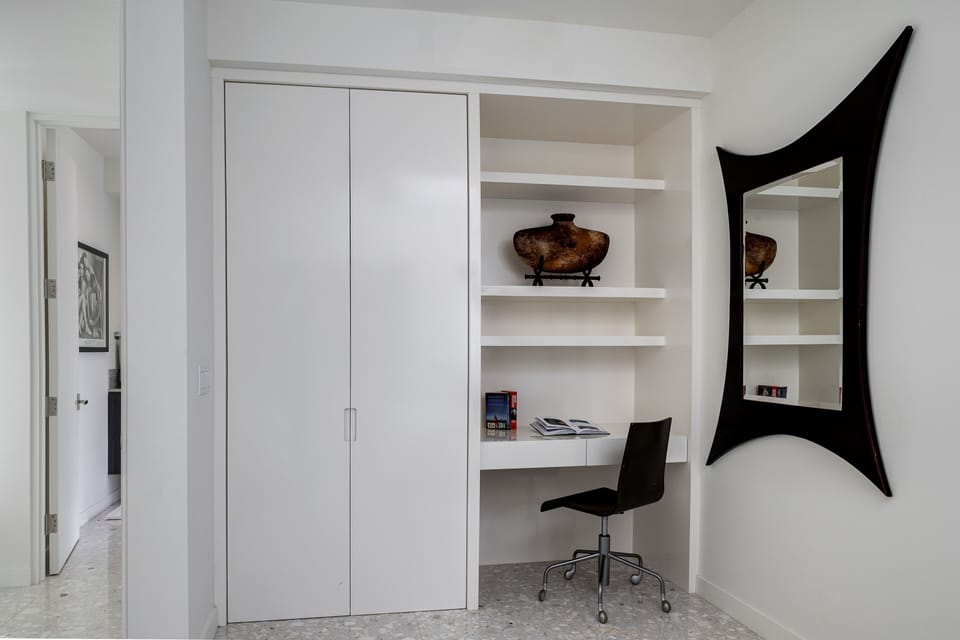 Desk area tucked away in the bedroom for privacy. (High-speed WiFi included!) 