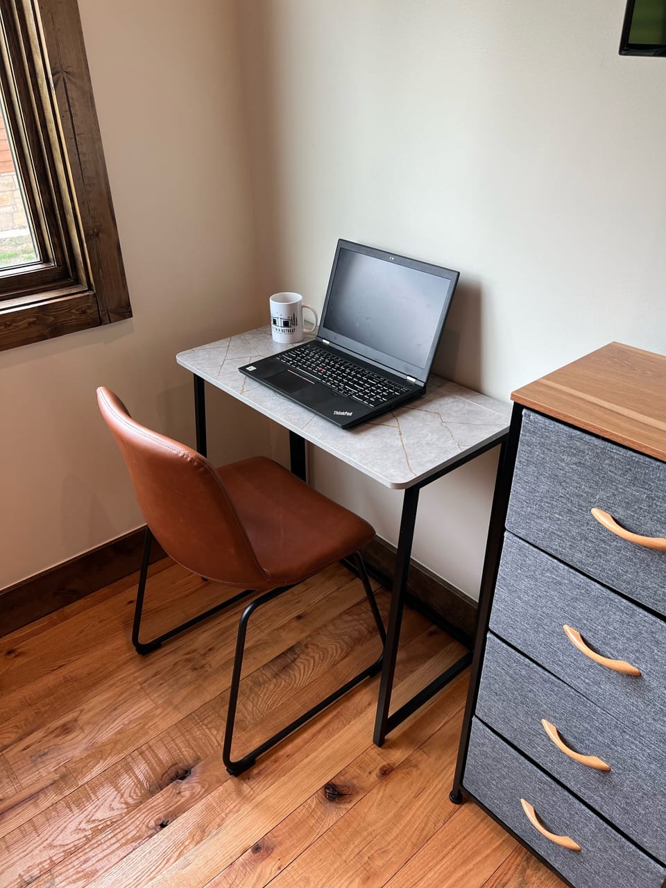 Bedroom #2 has a foldable desk in the closet that can be used for office work.