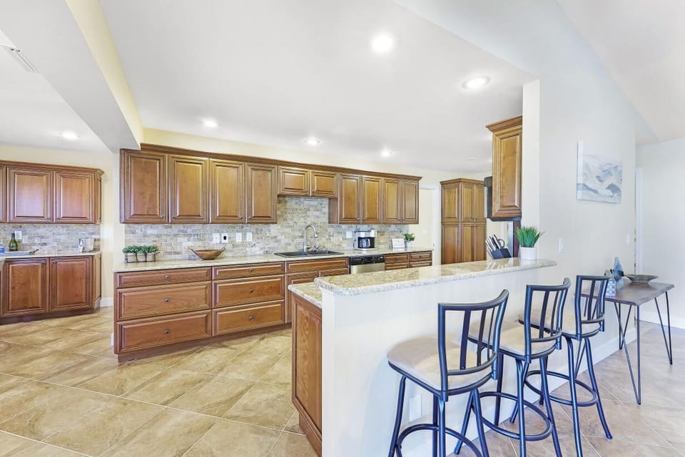 The open plan Kitchen overlooks the Living area