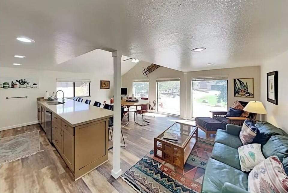 Kitchen and comfortable sitting area