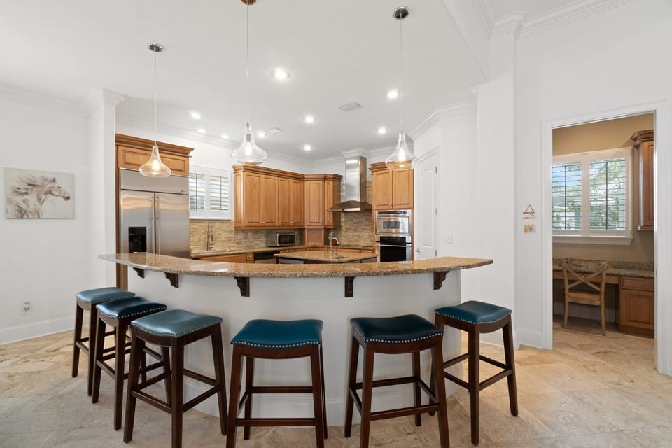 First Floor Kitchen - Bar Seating for 6