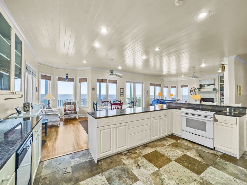 Ample space for everyone to spend time cooking and snacking in the kitchen