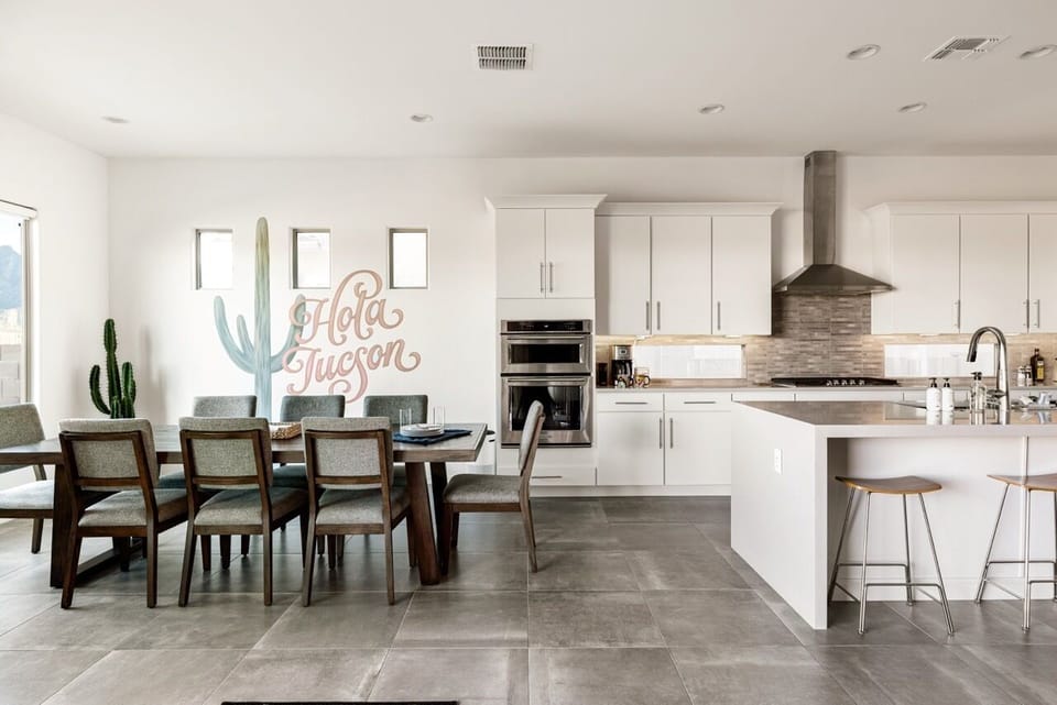 Beautiful, fully equipped kitchen and dining, thoughtfully designed throughout.