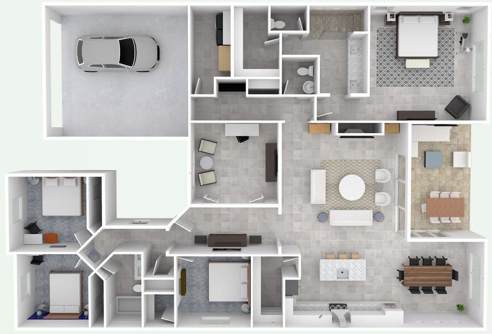 Floor plan rendering of the beautiful Casa Alpenglow.