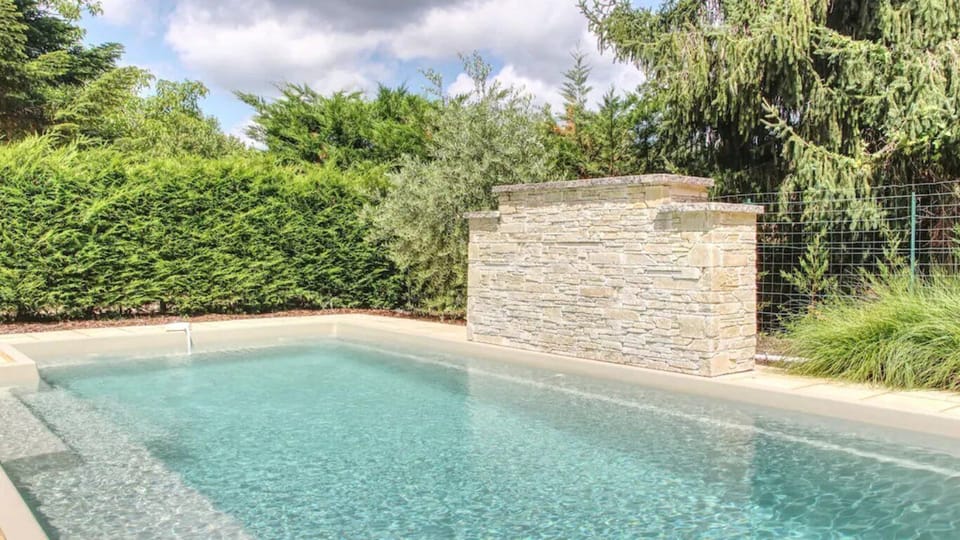 Private pool with loads of sun and pool umbrellas for shade