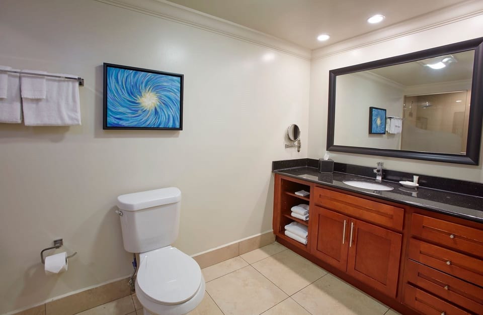 Refresh in a bright bath with wide vanity space.