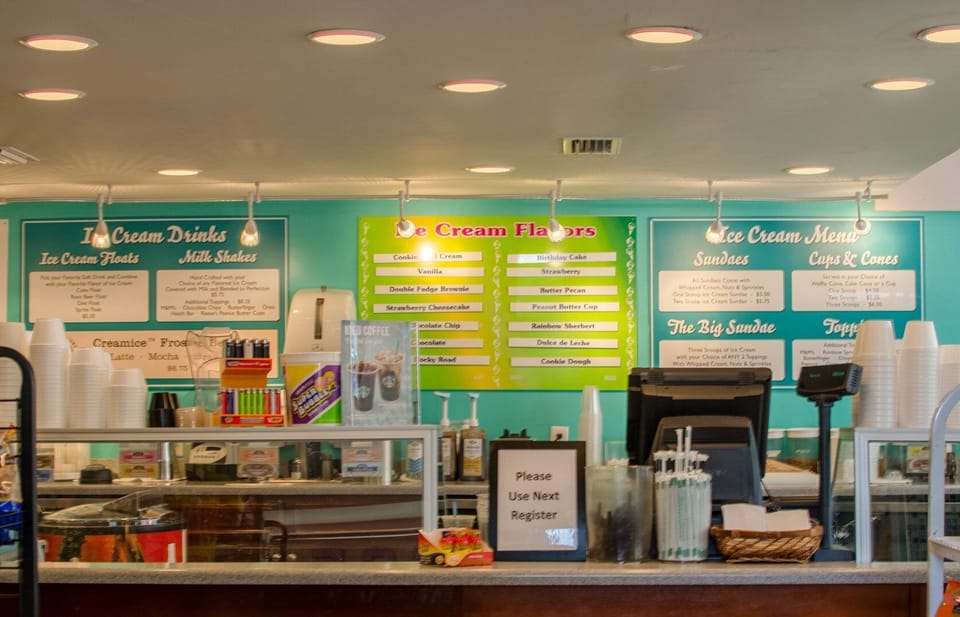 Edgie's Ice cream and coffee counter