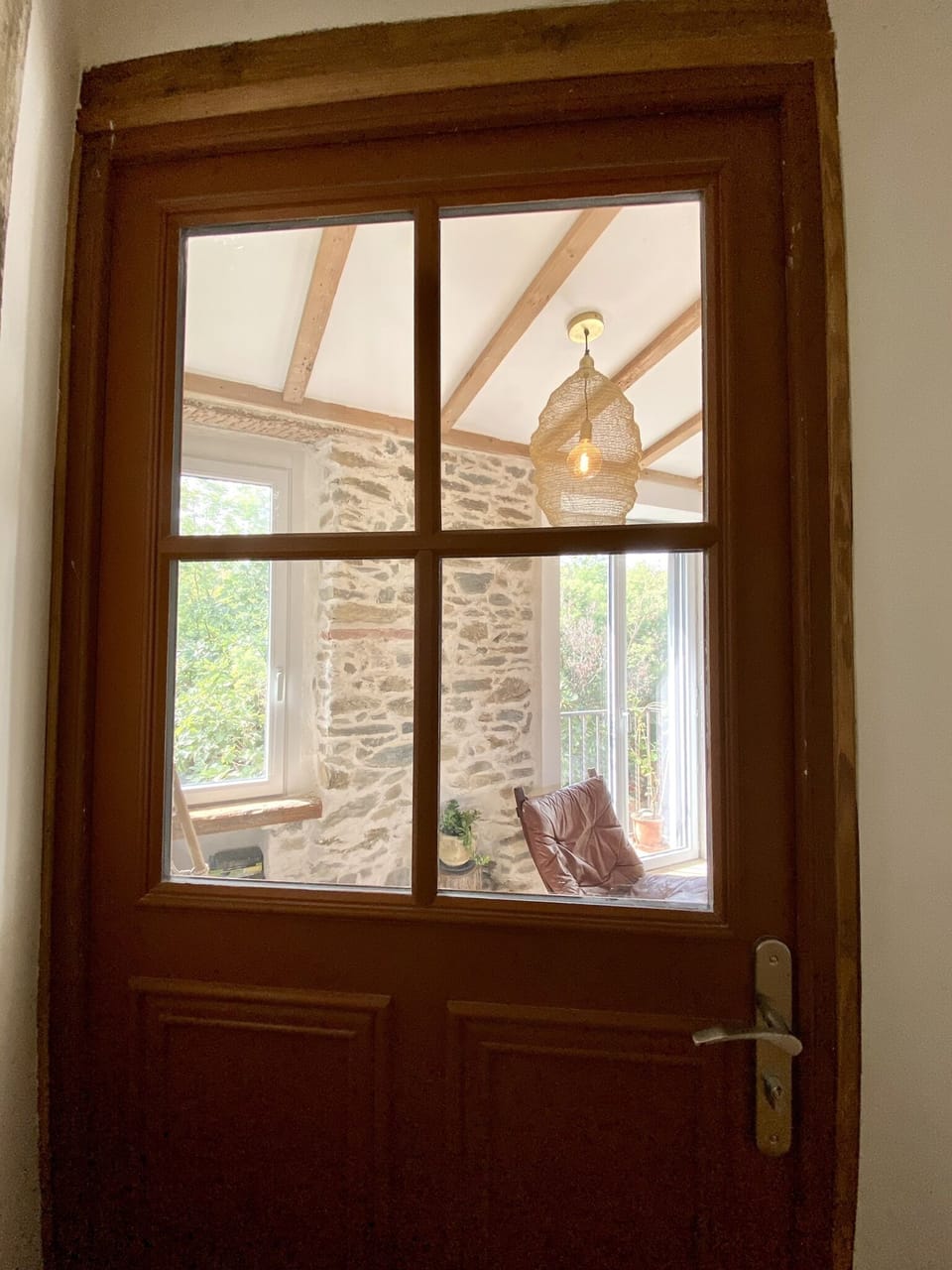 Sunny apartment door