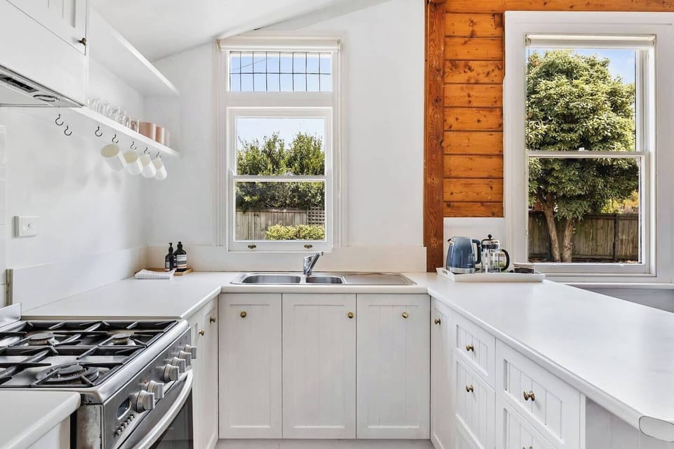 Cook up a storm in the fully equipped kitchen, complete with a stainless steel gas stove and a range of modern appliances.