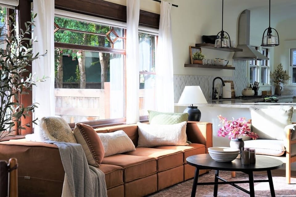 Large windows allow for plenty of natural light.