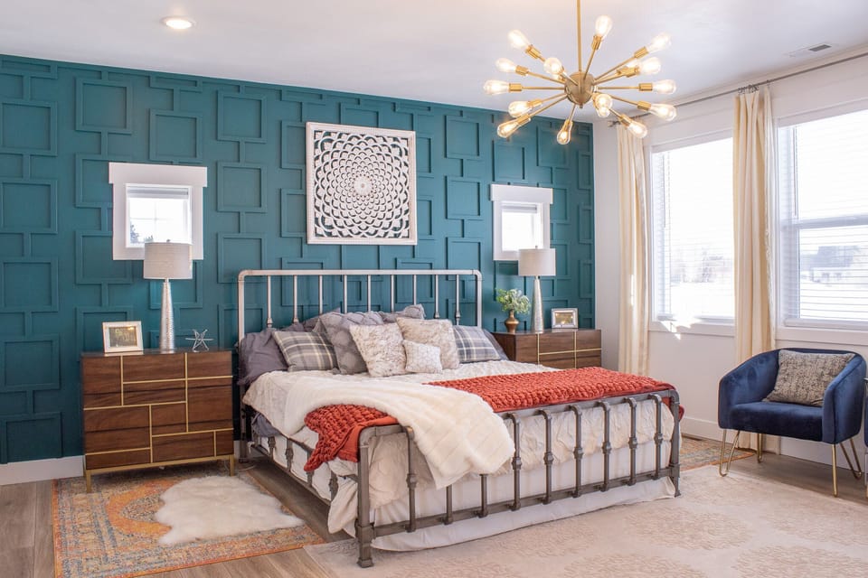 Master bedroom with king bed.