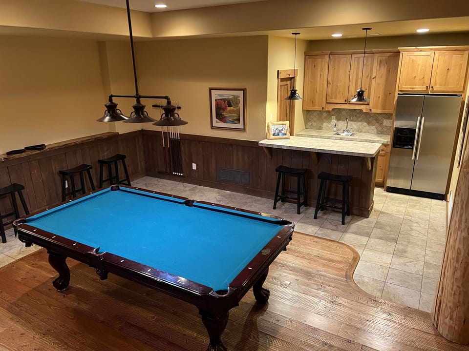 Basement view looking towards bar area