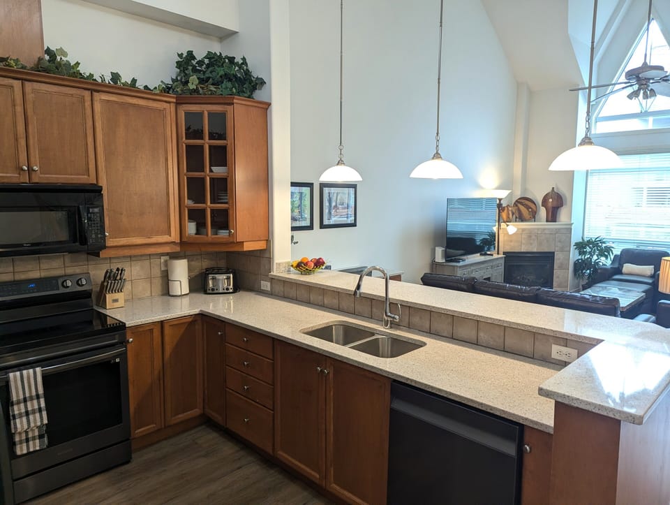 The overview from the kitchen island