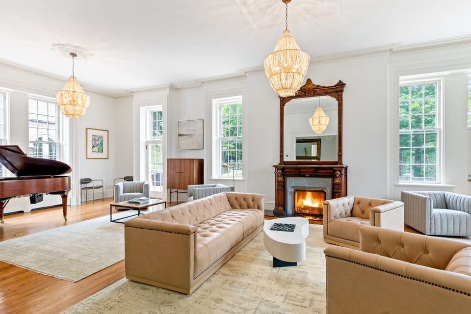 The living room used to be a ballroom for dance parties in the last century 