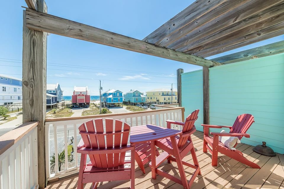 Lounging on the master bedroom balcony