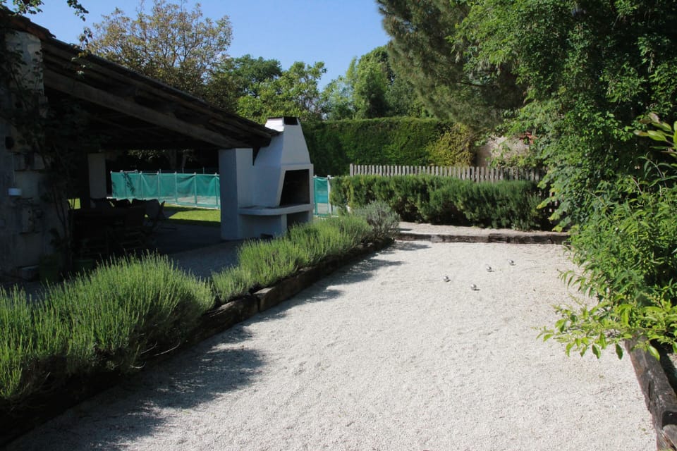 The BBQ overlooks the full size boules area.