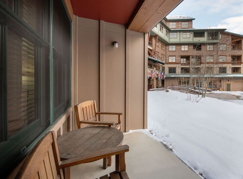 Balcony, Chair, Furniture, City, Bench