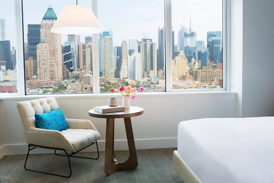 Relax in the reading chair with sweeping downtown views.