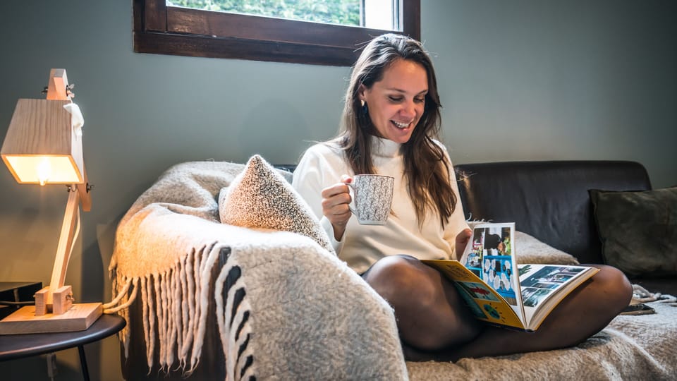living room with garden view

