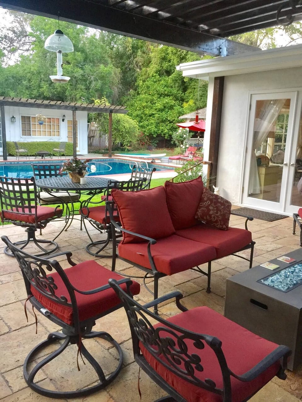Studio Fire pit sitting and dining area.
