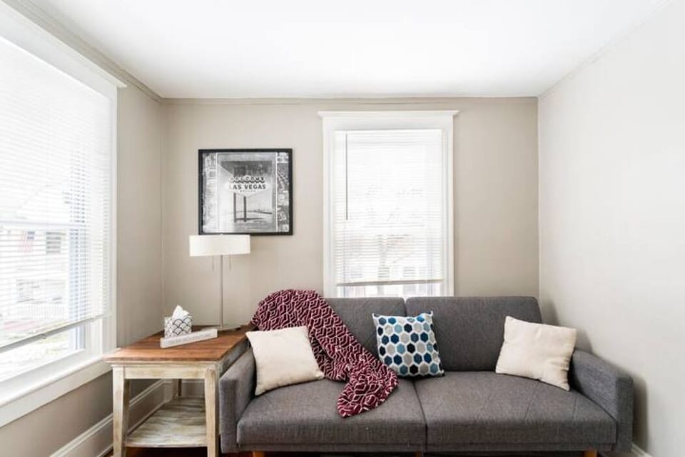 A multi-purpose bedroom, with queen air-mattress. Great for family game night!
