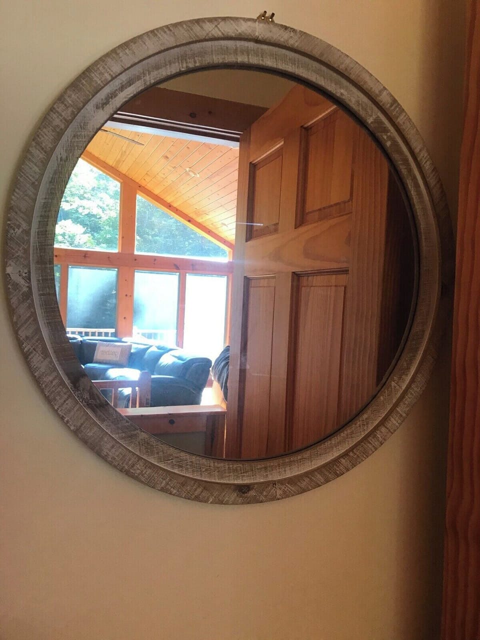 Looking into the living area from the queen bedroom