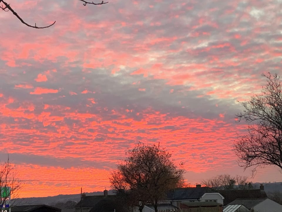 View at sunset | Harvey Cottage, Colyton, near Lyme Regis