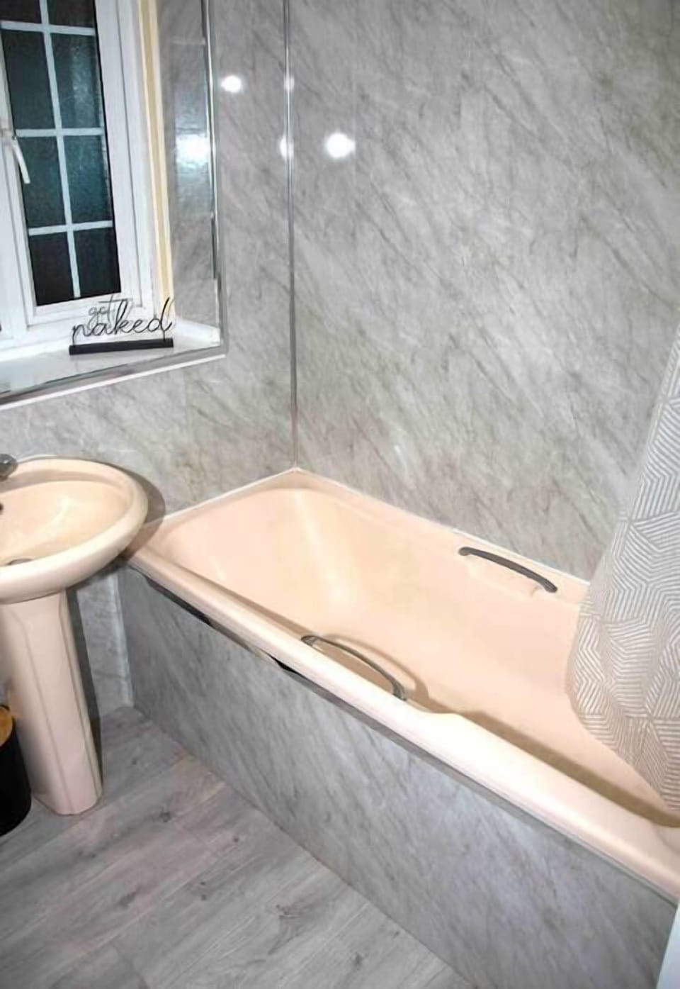 Bathroom with overhead shower 