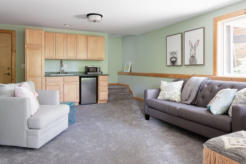 Downstairs family room. Access to laundry with full size Washer/Dryer