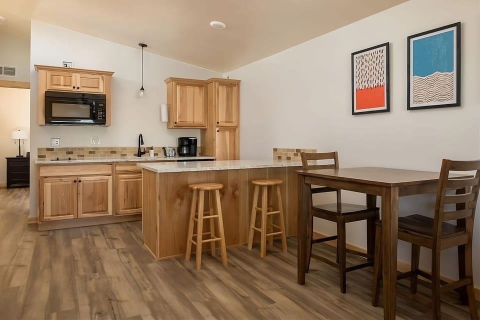 Cook easy meals and gather around the cozy dining set.