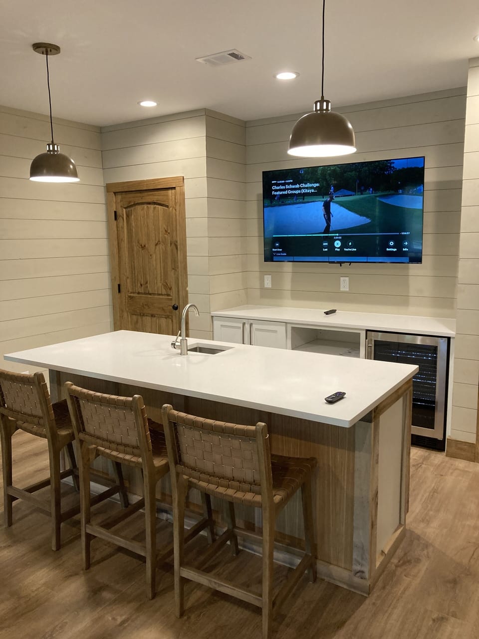 Rec room bar and 65" TV