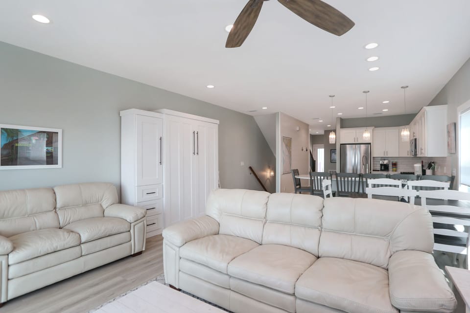 Living Room, Dining & Kitchen
