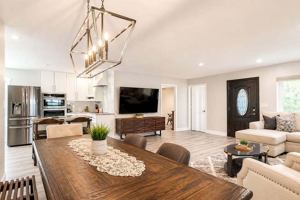 dining area with table for six