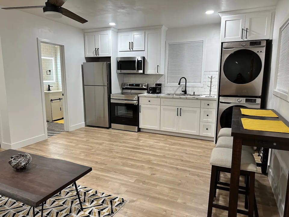 Convenient kitchen with brand new appliances.