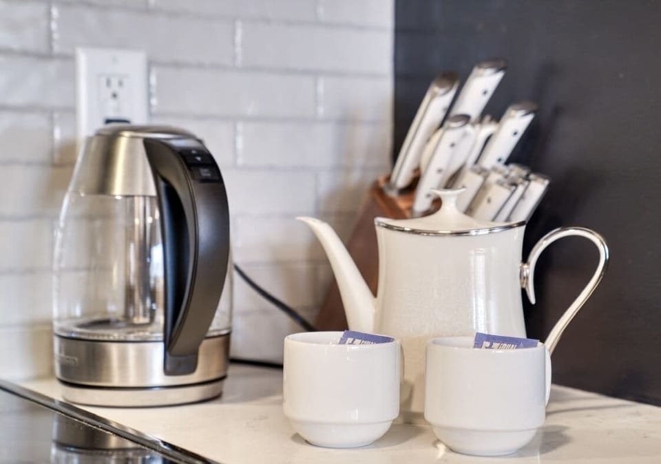 Enjoy complimentary tea. Sip on a cup or fill a pot of tea to enjoy together.