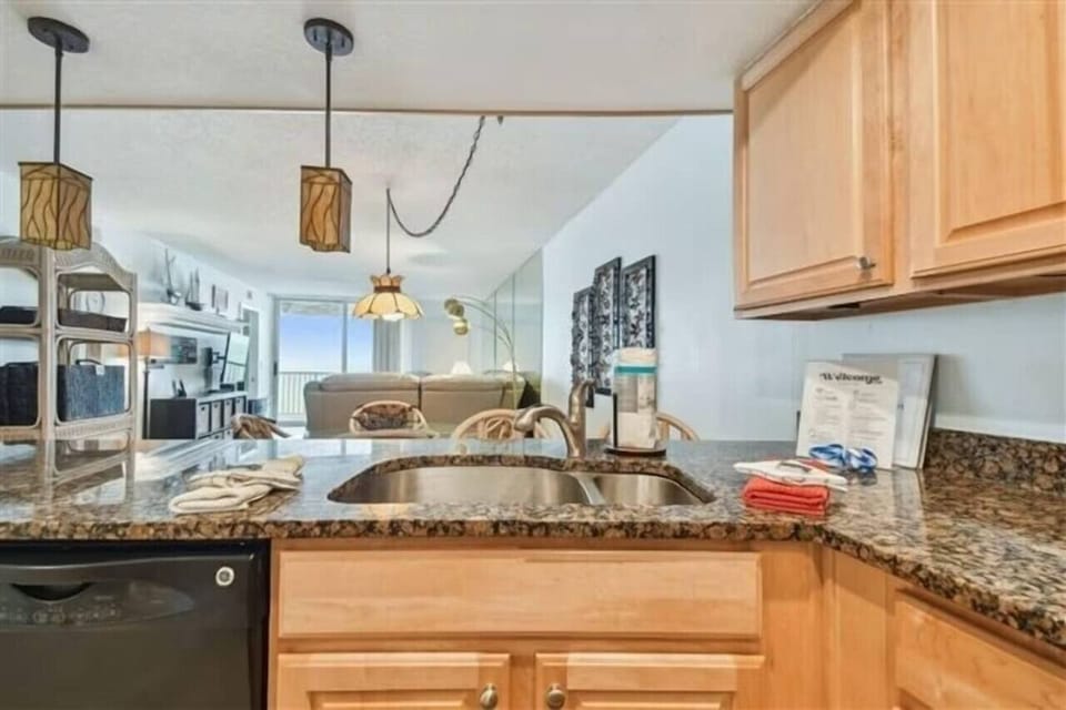 view from kitchen to ocean
