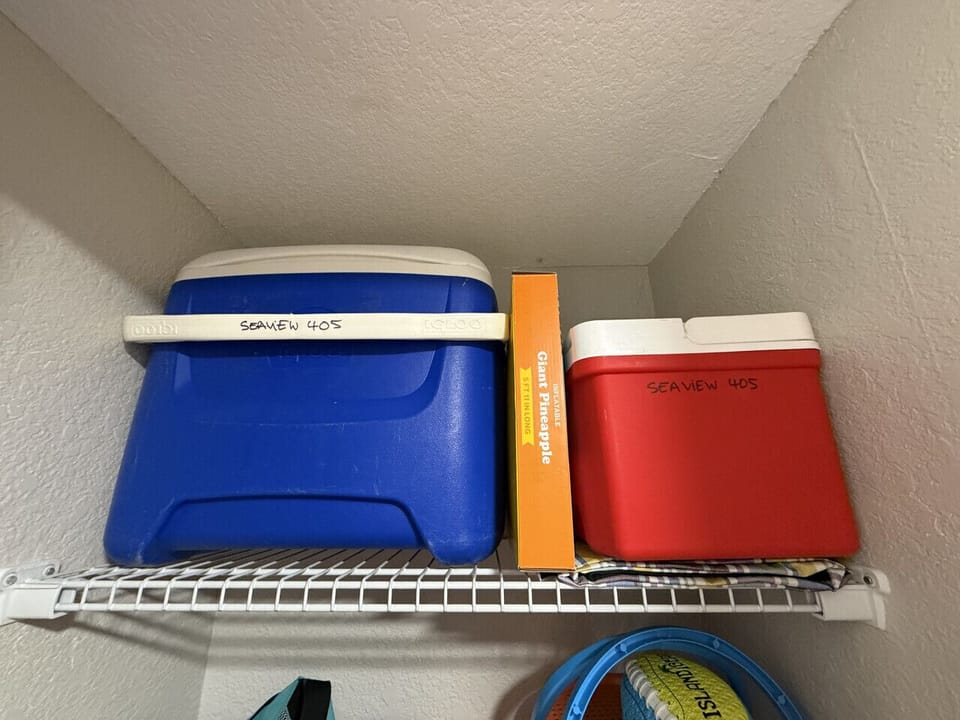coolers provided