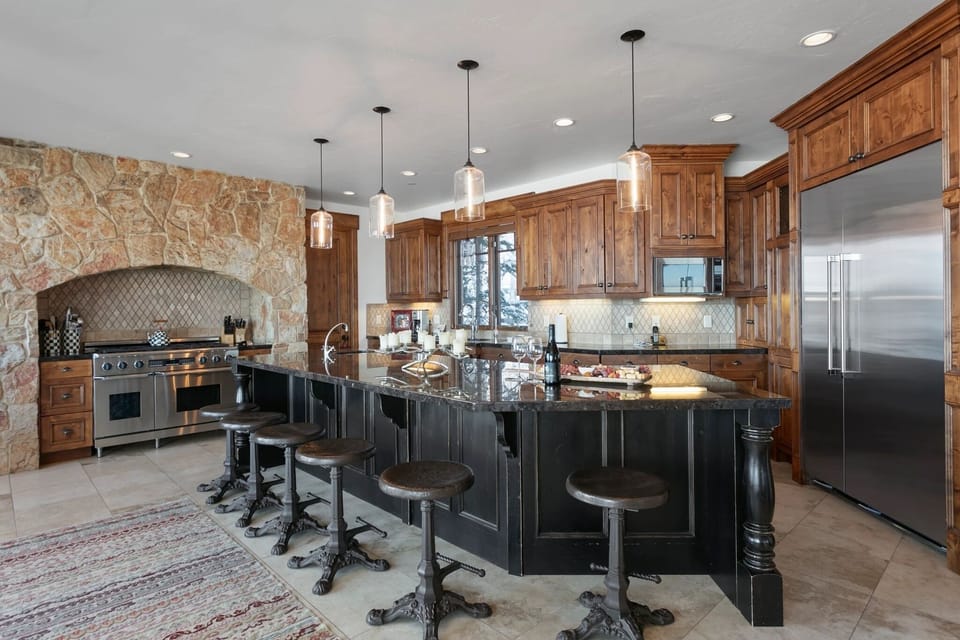 Indoors, Kitchen, Kitchen Island, Refrigerator, Furniture