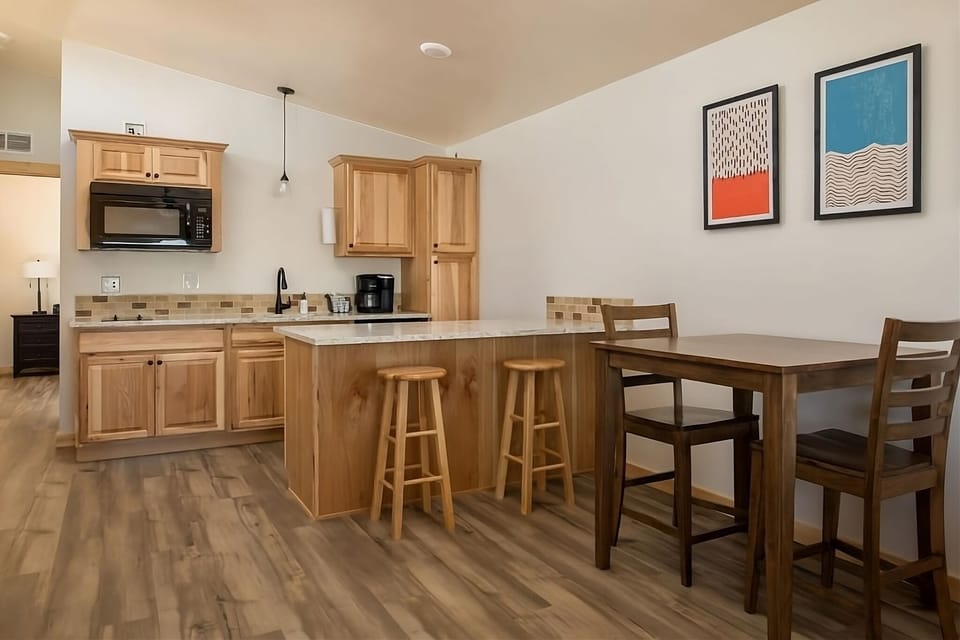 Cook easy meals and gather around the cozy dining set.