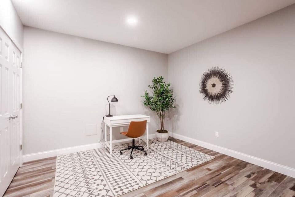 Office area in basement
