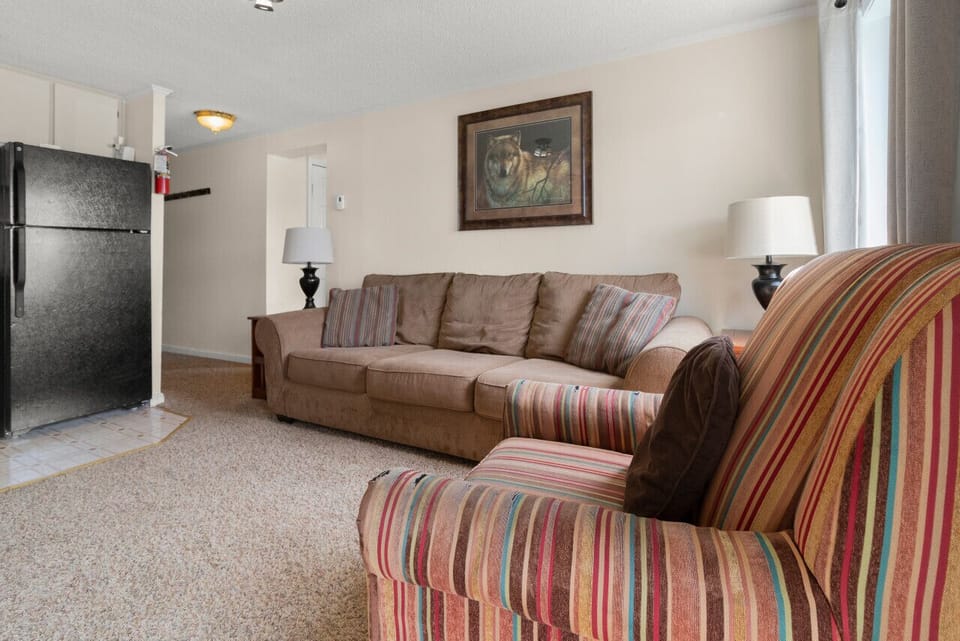 Comfortable and relaxing foldout couch.