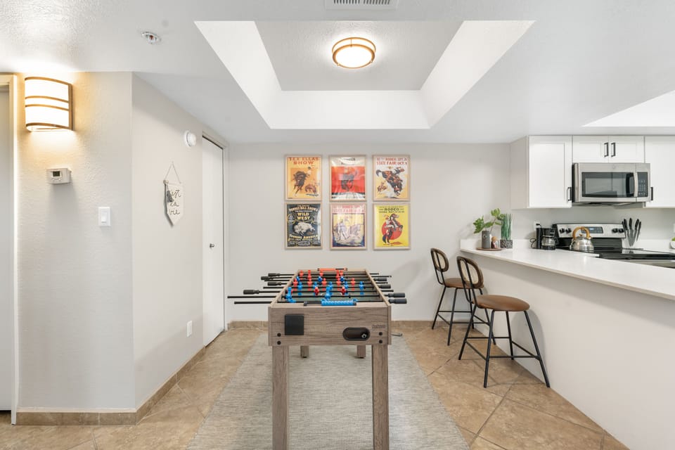 Foosball table & kitchen 