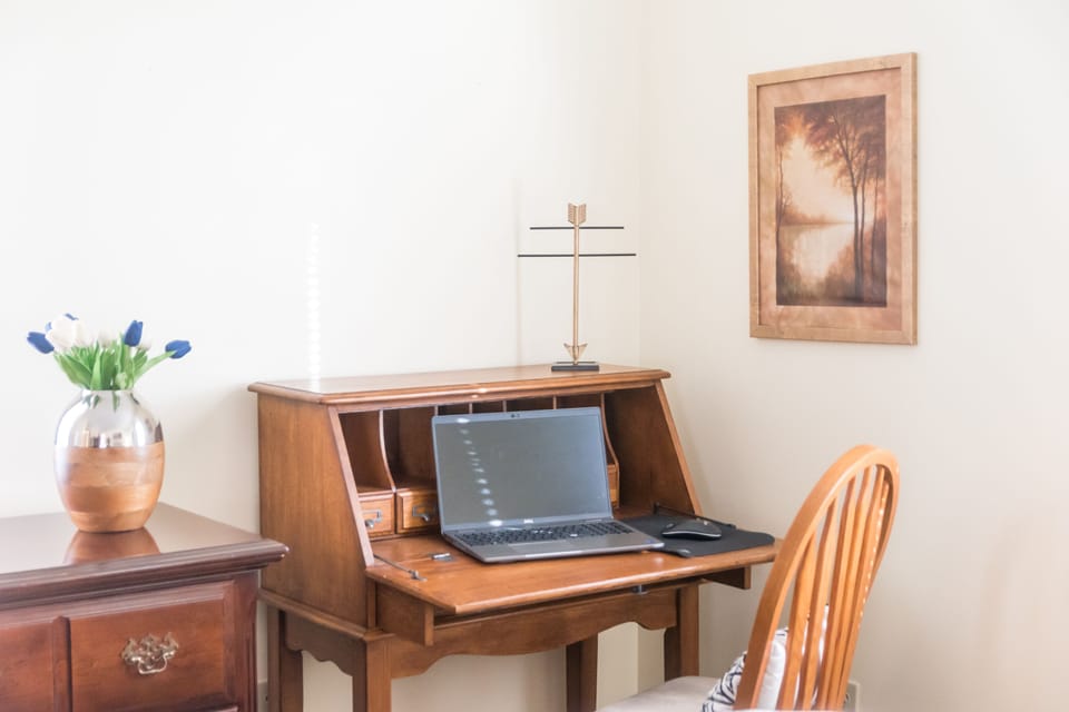 dedicated workspace perfectly located next to a beautiful view. high speed wifi